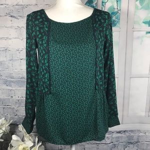 Loft Green Floral Blouse Sz XSP (S05)